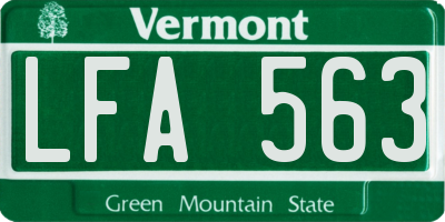 VT license plate LFA563