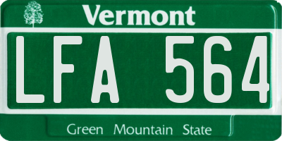 VT license plate LFA564