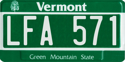 VT license plate LFA571
