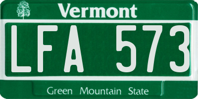 VT license plate LFA573