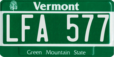 VT license plate LFA577
