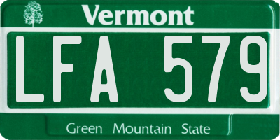VT license plate LFA579