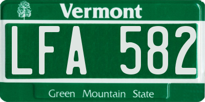 VT license plate LFA582