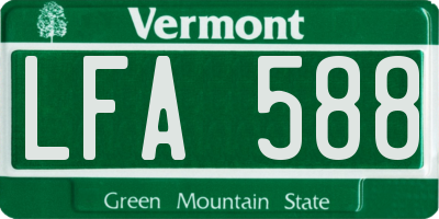 VT license plate LFA588