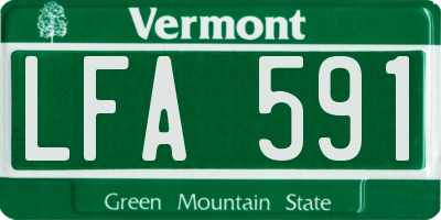 VT license plate LFA591