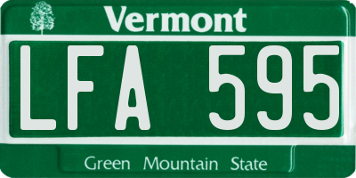 VT license plate LFA595