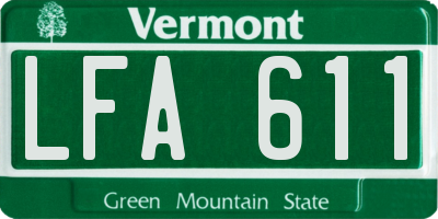 VT license plate LFA611