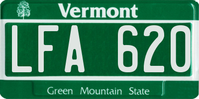 VT license plate LFA620
