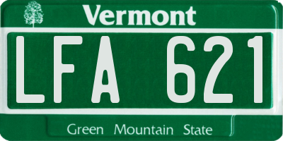 VT license plate LFA621