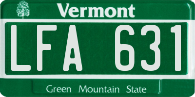 VT license plate LFA631