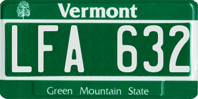 VT license plate LFA632