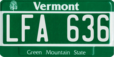 VT license plate LFA636