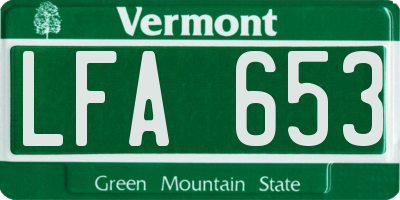 VT license plate LFA653
