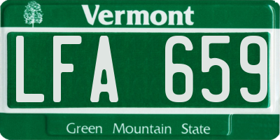 VT license plate LFA659