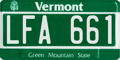 VT license plate LFA661