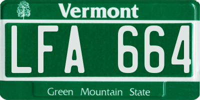 VT license plate LFA664
