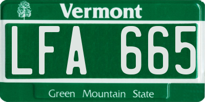 VT license plate LFA665