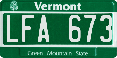 VT license plate LFA673