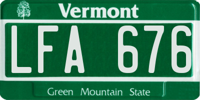 VT license plate LFA676
