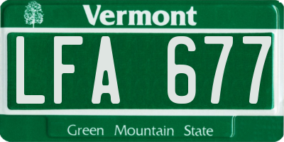 VT license plate LFA677