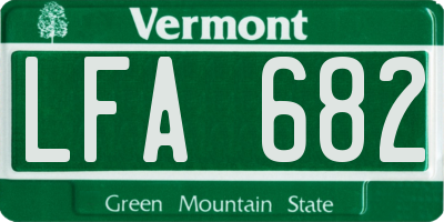 VT license plate LFA682
