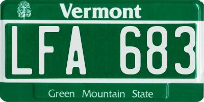 VT license plate LFA683