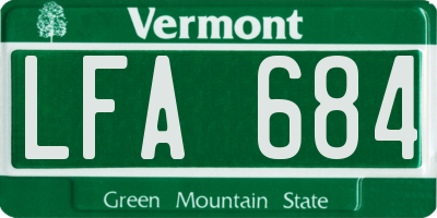 VT license plate LFA684