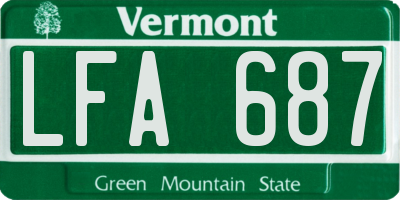 VT license plate LFA687