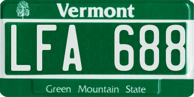 VT license plate LFA688