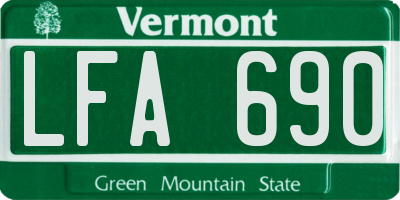 VT license plate LFA690