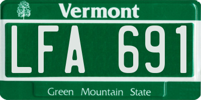VT license plate LFA691