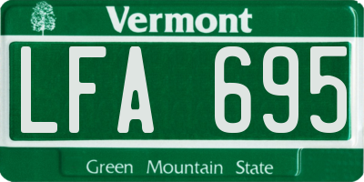 VT license plate LFA695