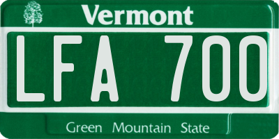 VT license plate LFA700