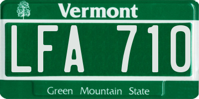 VT license plate LFA710