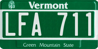 VT license plate LFA711
