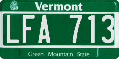 VT license plate LFA713