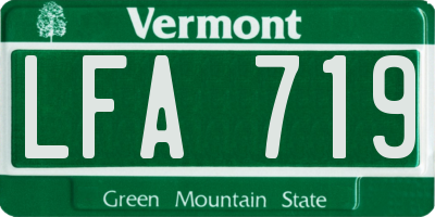 VT license plate LFA719