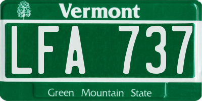 VT license plate LFA737
