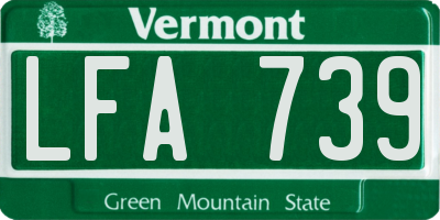 VT license plate LFA739
