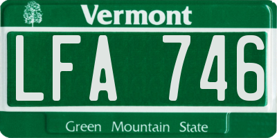 VT license plate LFA746