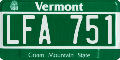 VT license plate LFA751