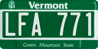 VT license plate LFA771
