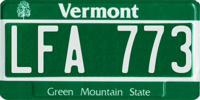 VT license plate LFA773