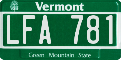 VT license plate LFA781
