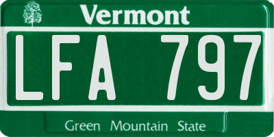 VT license plate LFA797