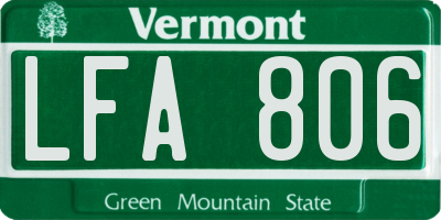 VT license plate LFA806