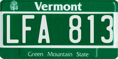 VT license plate LFA813