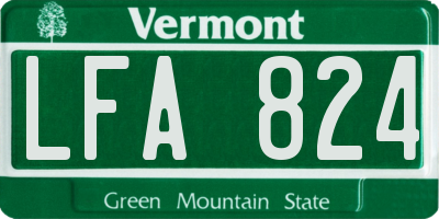 VT license plate LFA824