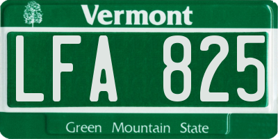 VT license plate LFA825