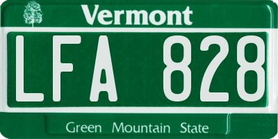 VT license plate LFA828